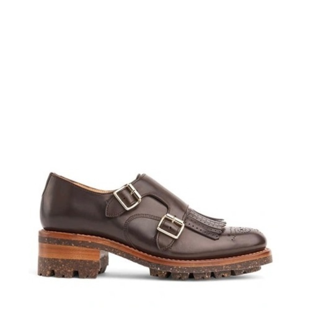 The Office of Angela Scott Ms. Francoise Double-Monk Kiltie Loafers in Brown-38